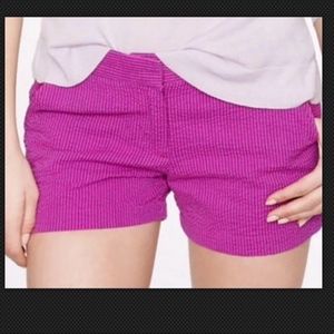 J Crew Seersucker Fuchsia/Purple Stripe Short